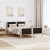 vidaXL Bed Frame with Headboard Black 150 x 200 cm Fabric