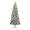 vidaXL Artificial Hinged Christmas Tree Green and White 240 cm