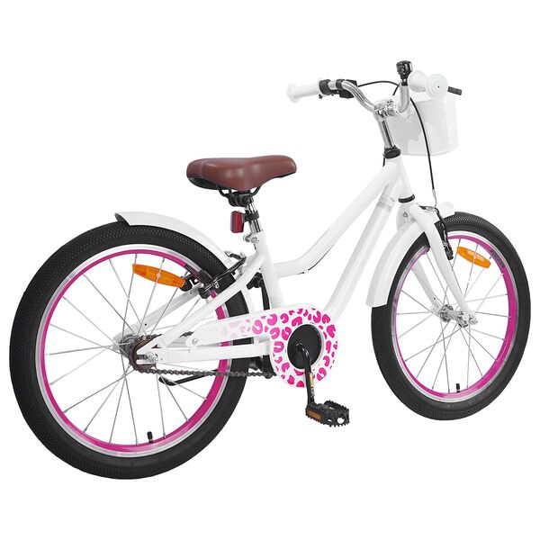 vidaXL Kids Bike 18'' for 5-7 Years Old White