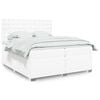 vidaXL Box Spring Bed with Mattress White 200x200 cm Faux Leather