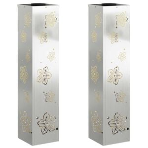 vidaXL Solar LED Pathway Light 2 pcs Warm White 18 x 18 x 80 cm
