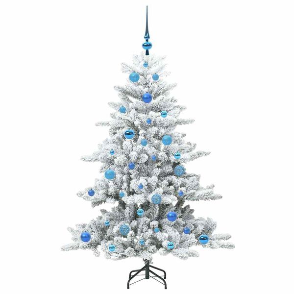 vidaXL Artificial Hinged Christmas Tree White 150 cm PVC and Steel