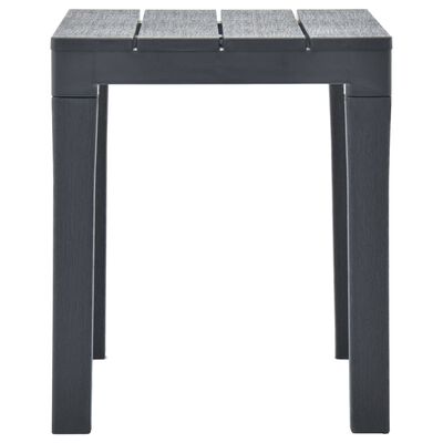vidaXL Garden Table with 2 Benches Plastic Anthracite