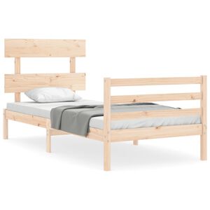 vidaXL Bed Frame without Mattress Small Single Solid Wood