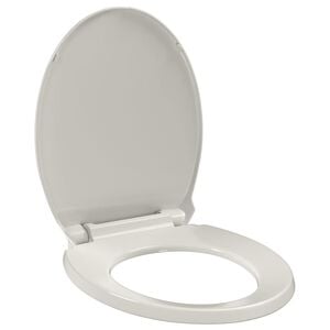 vidaXL Soft-Close Toilet Seat Light Grey Oval