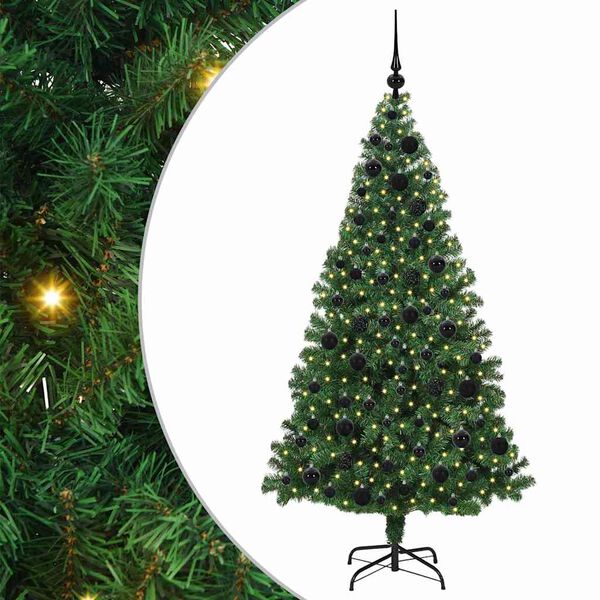 vidaXL Artificial Christmas Tree with 300 LEDs with Stand Green 180 cm