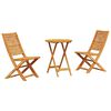 vidaXL Folding Bistro Set Folding 3 pcs Brown Solid acacia wood