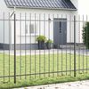 vidaXL Garden Fence 7 pcs Grey 11.9 x 1.5 m Powder-coated Steel