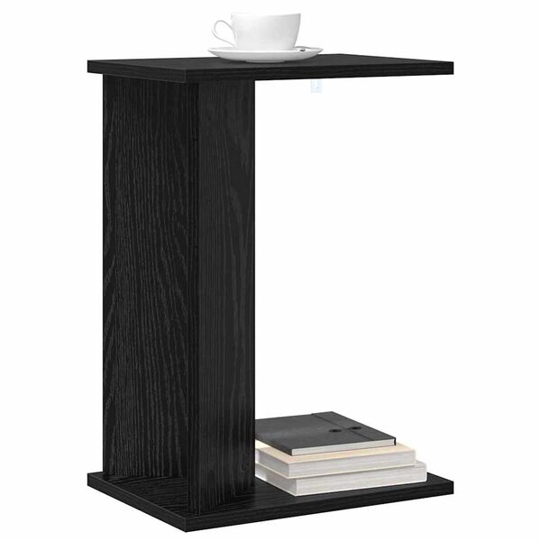 vidaXL End Table Black Oak 35 x 25 x 50 cm Engineered Wood