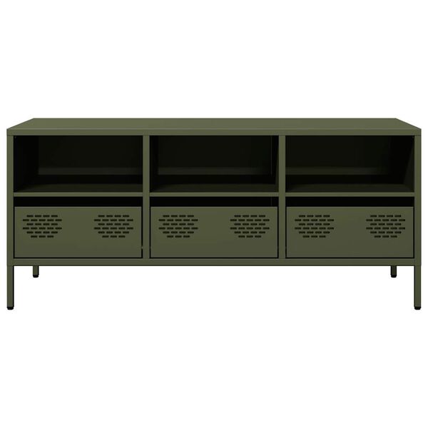 vidaXL TV Cabinet Olive Green 101.5x39x43.5 cm Cold-rolled Steel