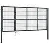 vidaXL Garden Gate with Posts Steel 350x120 cm Anthracite