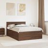 vidaXL Bed Frame with Headboard Brown Oak 150 x 200 cm Engineered Wood