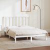 vidaXL Bed Frame without Mattress White 135x190 cm Double Solid Wood Pine