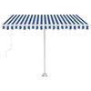 vidaXL Manual Retractable Awning with LED 350x250 cm Blue and White
