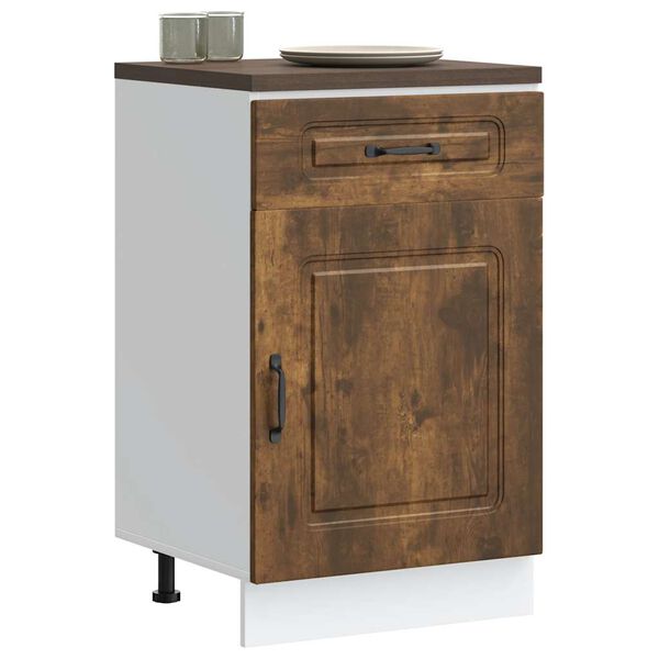 vidaXL Kitchen Base Cabinet Kalmar Smoked Oak Engineered Wood