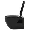 vidaXL Wall-Hung Toilet Ceramic Black