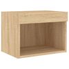 vidaXL Bedside Cabinets with LED Lights Wall-mounted 2 pcs Sonoma Oak