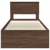 vidaXL Bed Frame with Headboard Brown Oak 75 x 190 cm Engineered Wood