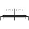 vidaXL Metal Bed Frame without Mattress with Headboard Black 180x200cm