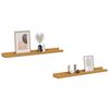 vidaXL Wall Shelf with Shelf 2 pcs Beige 60 x 9 x 3 cm Engineered Wood