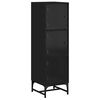 vidaXL Highboard with Glass Doors Black 35x37x120 cm