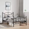 vidaXL Metal Bed Frame without Mattress with Footboard Black 100x200cm