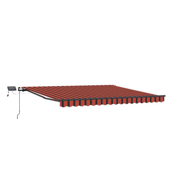 vidaXL Manual Retractable Awning with LED 450x300 cm Orange and Brown