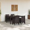 vidaXL Garden Dining Set 5 pcs Brown Polt rattan