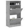 vidaXL Shoe Cabinet Concrete Grey 60x34x116 cm Engineered Wood
