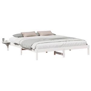 vidaXL Bed Frame White 180 x 200 cm Solid Pine Wood