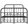 vidaXL Metal Bed Frame without Mattress with Footboard Black 120x200cm