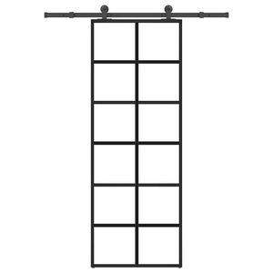 vidaXL Sliding Door with Hardware Set 76x205 cm ESG Glass&Aluminium