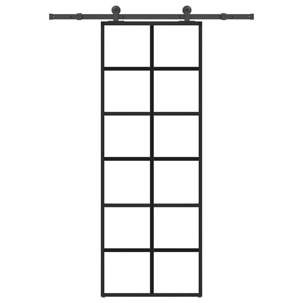 vidaXL Sliding Door with Hardware Set 76x205 cm ESG Glass&Aluminium