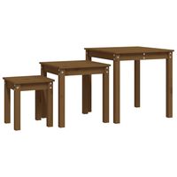 vidaXL Nesting Tables 3 pcs Honey Brown Solid Wood Pine