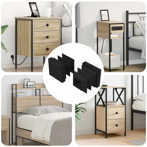 vidaXL End Caps 2 pcs Black 15 x 15 x 15 mm PP