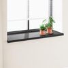 vidaXL Window Sill Black with Wood Grain 160 x 50 x 4.5 cm PVC
