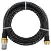 vidaXL Suction Hose with Brass Connectors Black 1.1" 7 m PVC