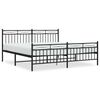 vidaXL Metal Bed Frame without Mattress with Footboard Black 183x213cm