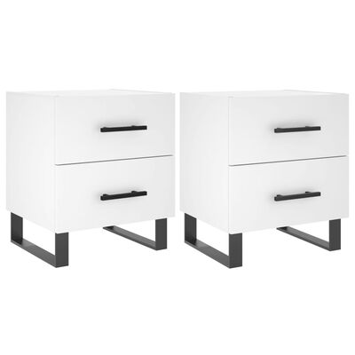 vidaXL Bedside Cabinets 2 pcs White 40x35x47.5 cm Engineered Wood
