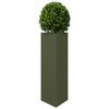 vidaXL Garden Planters 2 pcs Olive Green Triangular 30x26x75 cm Steel