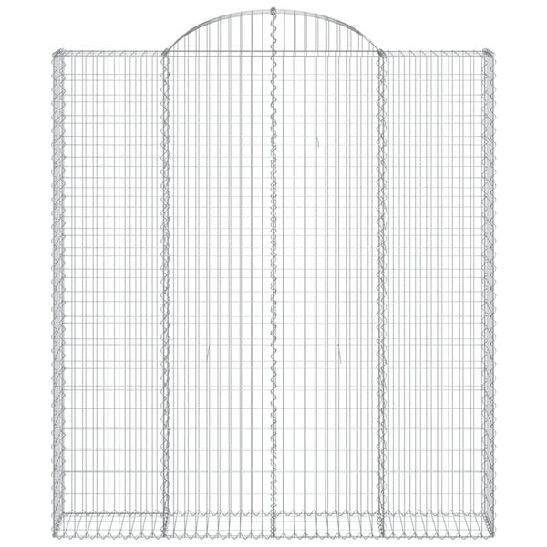 vidaXL Arched Gabion Baskets 7 pcs 200x30x220/240 cm Galvanised Iron
