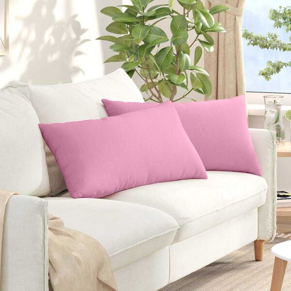 vidaXL Sofa Pillows 2 pcs Pink 80 x 40 cm Fabric