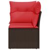 vidaXL Garden Sofa with Cushion Brown 62 x 62 x 69cm Poly Rattan