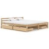 vidaXL Bed Frame without Mattress with 4 Drawers Solid Wood 160x200 cm