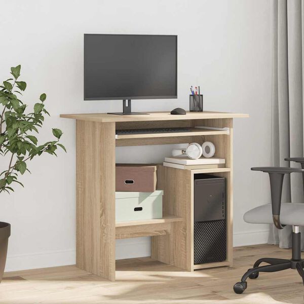 vidaXL Desk Sonoma Oak 80x45x74 cm Engineered Wood