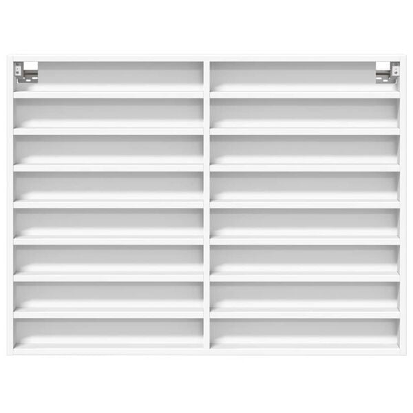 vidaXL Vitrine Cabinet White 100x8.5x75 cm Engineered Wood