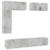 vidaXL 8 Piece TV Cabinet Set Concrete Grey Engineered Wood