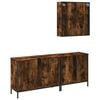 vidaXL 3 Piece Bathroom Cabinet Set Smoked Oak Engineered Wood