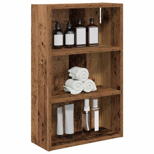 vidaXL Bathroom Wall Cabinet with Shelf Old Wood 40 x 16 x 62.5 cm