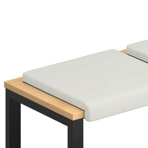 vidaXL Bench Cushion 2 pcs Faux Leather White Depth 35 cm